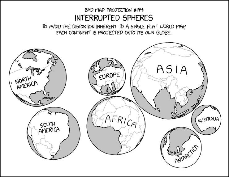 Bản đồ thế giới kỳ lạ qua lăng kính hài hước của XKCD