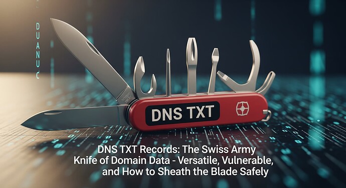 DNS TXT Records: Con dao đa năng của dữ liệu tên miền - Đa dụng, Dễ bị tấn công và Cách "Bao Vỏ" An Toàn